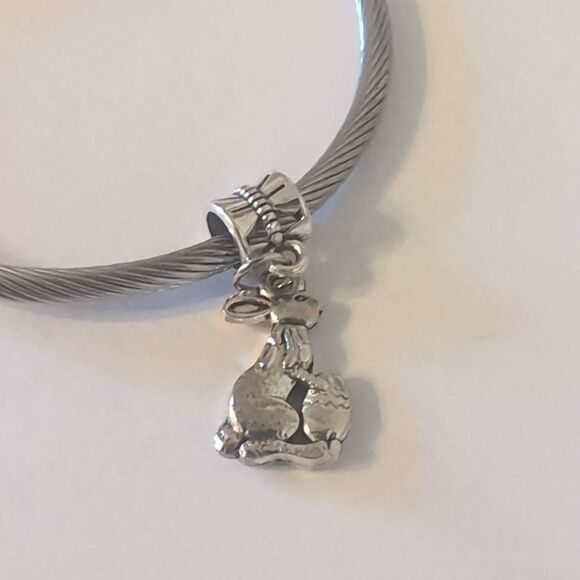 Silver Rabbit Dangle Charm for Pandora Style Bracelet - Picture 4 of 4